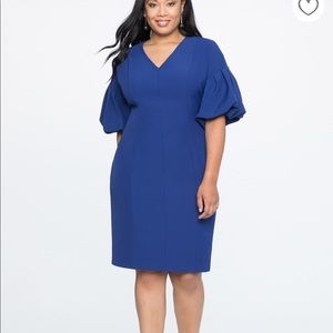 Puff Sleeve V-Neck Dress